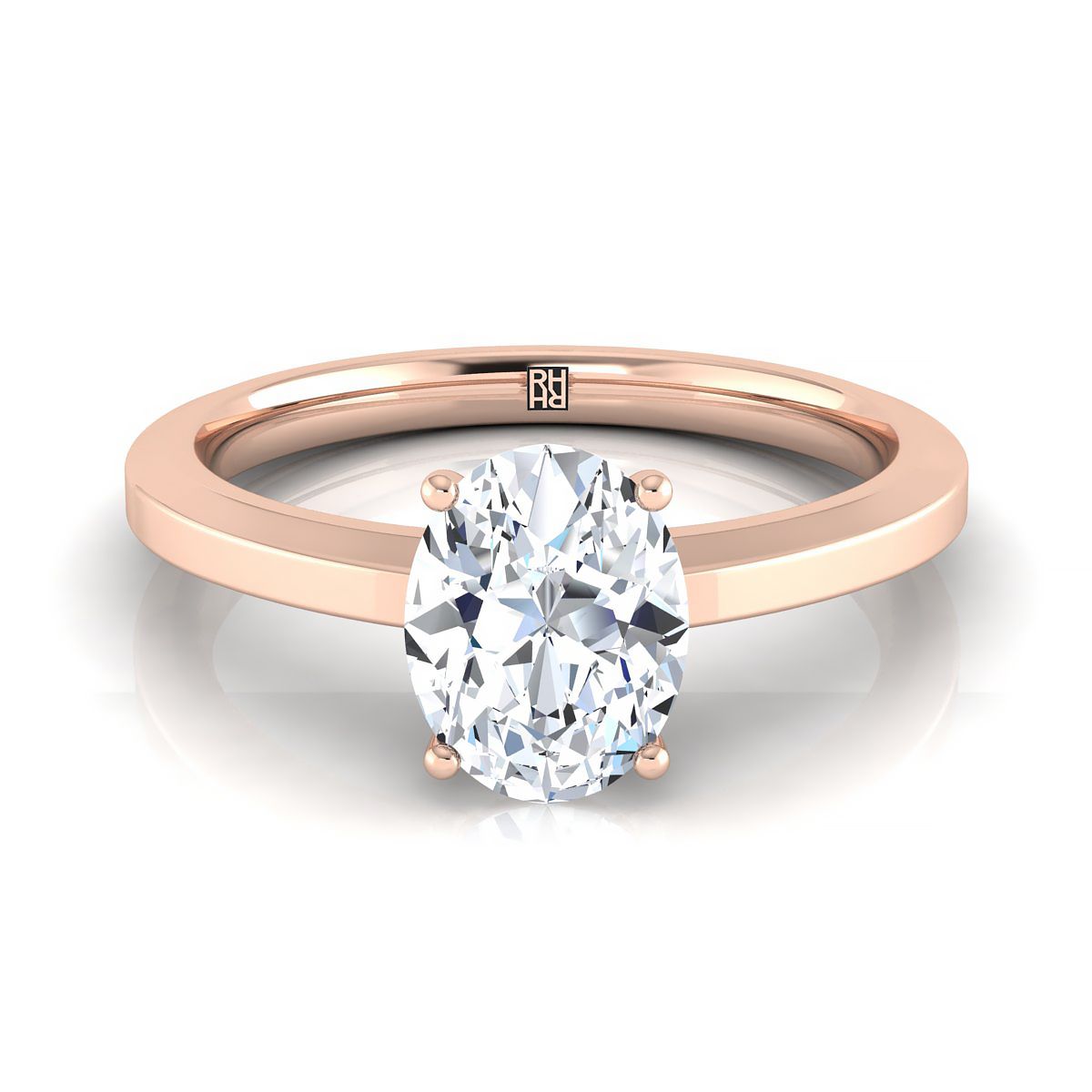 The Carmen oval engagement ring setting in 14K Rose Gold | RockHer