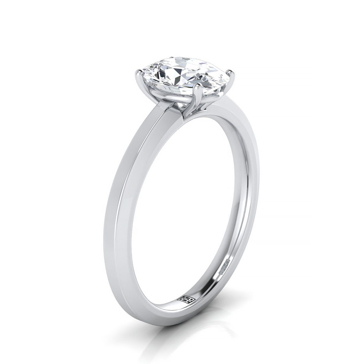 Made to order: The Carmen oval engagement ring setting in 18K White Gold | RockHer