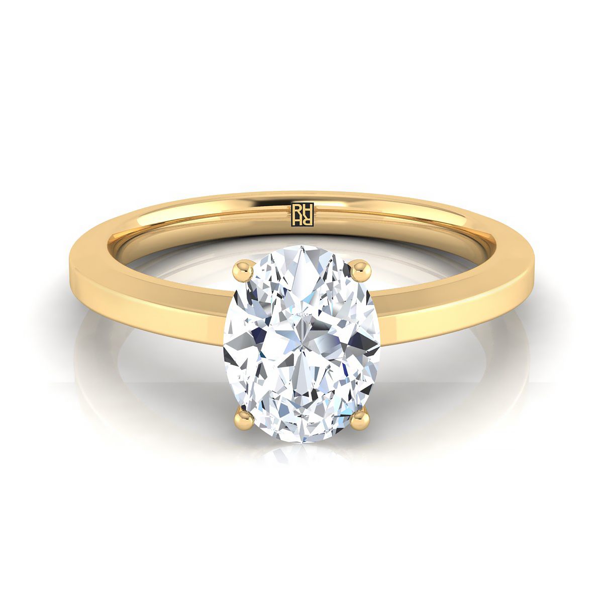 Carmen Select Solitaire Oval Lab Diamond Engagement Ring in 18K Yellow Gold | RockHer