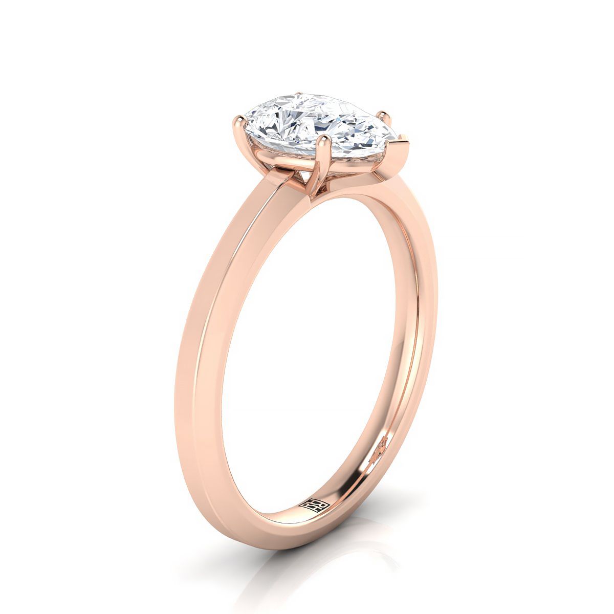 Select Solitaire styling on The Carmen pear engagement ring setting | RockHer