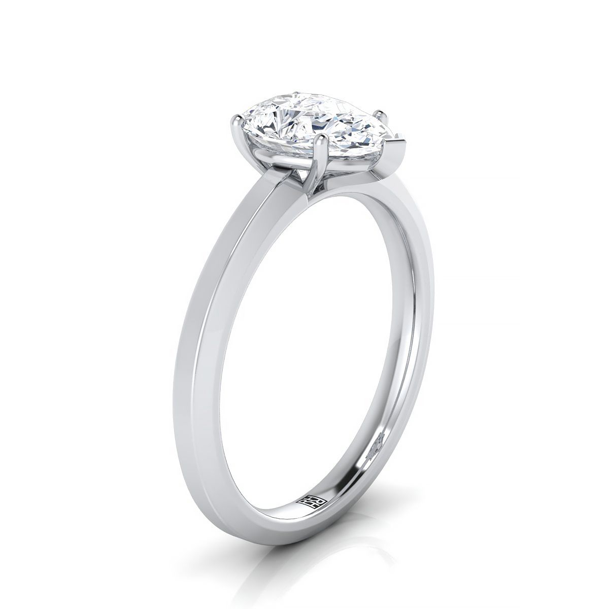 Select Solitaire styling on The Carmen pear engagement ring setting | RockHer