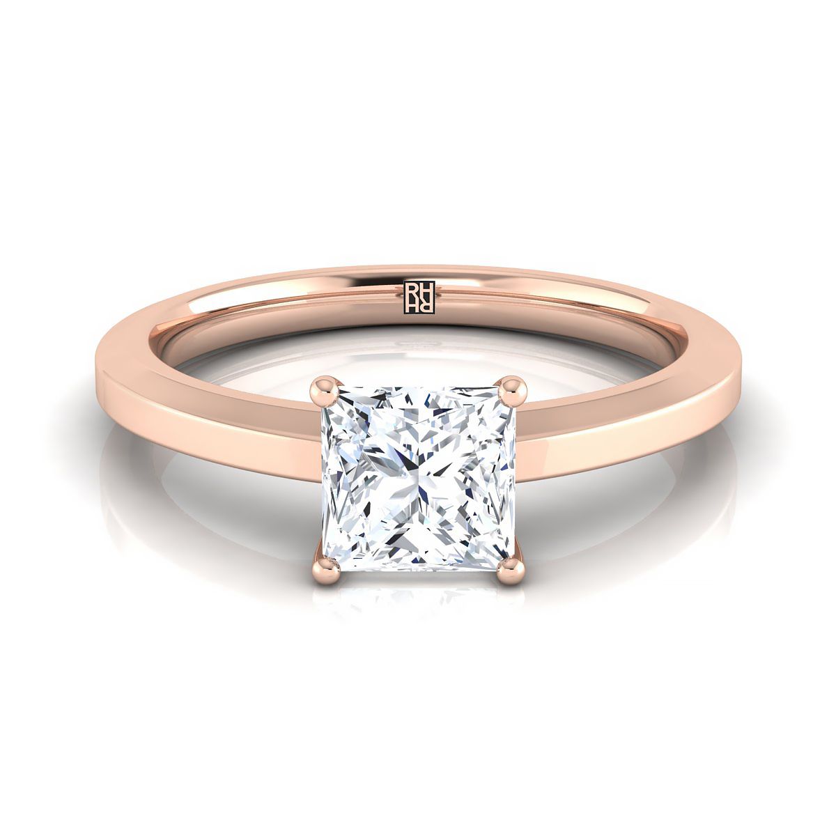 The Carmen princess engagement ring setting in 14K Rose Gold | RockHer