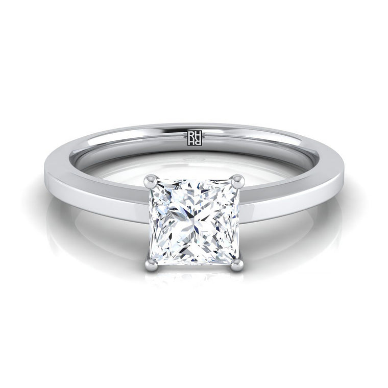 The Carmen Select Solitaire Princess Cut Lab Diamond Engagement Ring in 18K White Gold