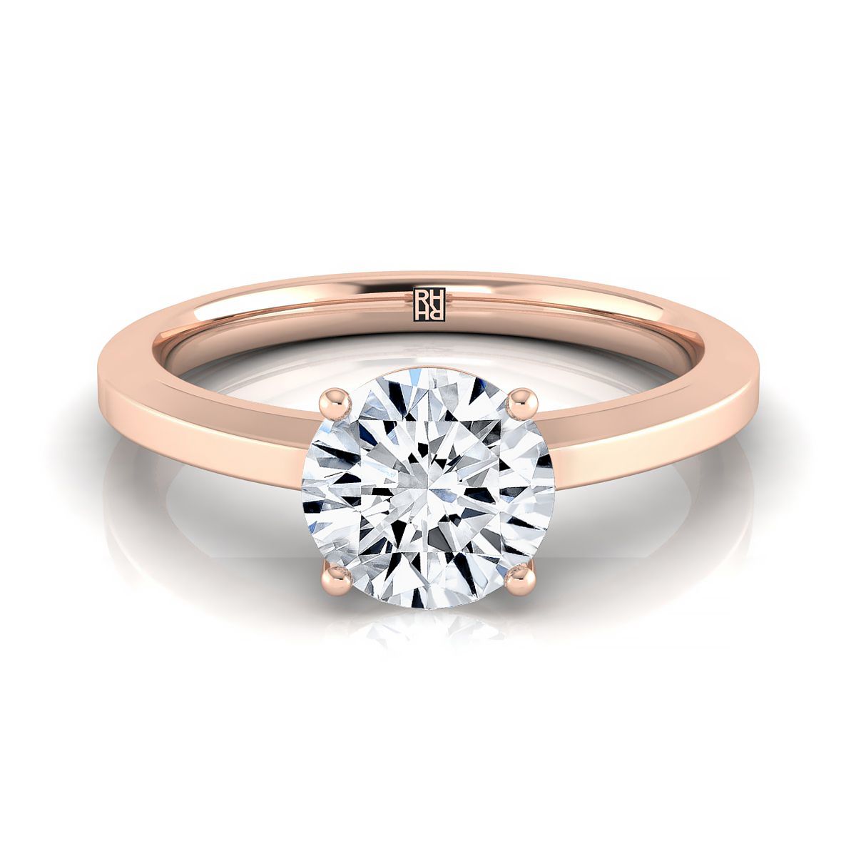 The Carmen round engagement ring setting in 14K Rose Gold | RockHer