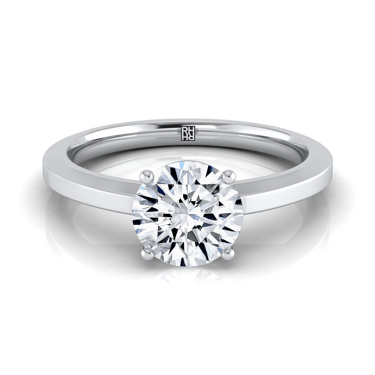 The Carmen round engagement ring setting in Platinum | RockHer