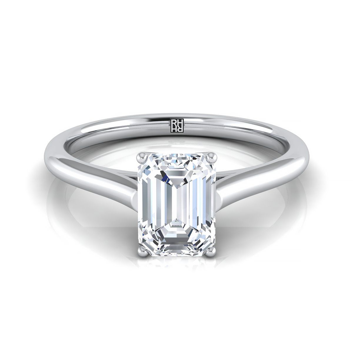 The Ellie emerald engagement ring setting in 18K White Gold | RockHer