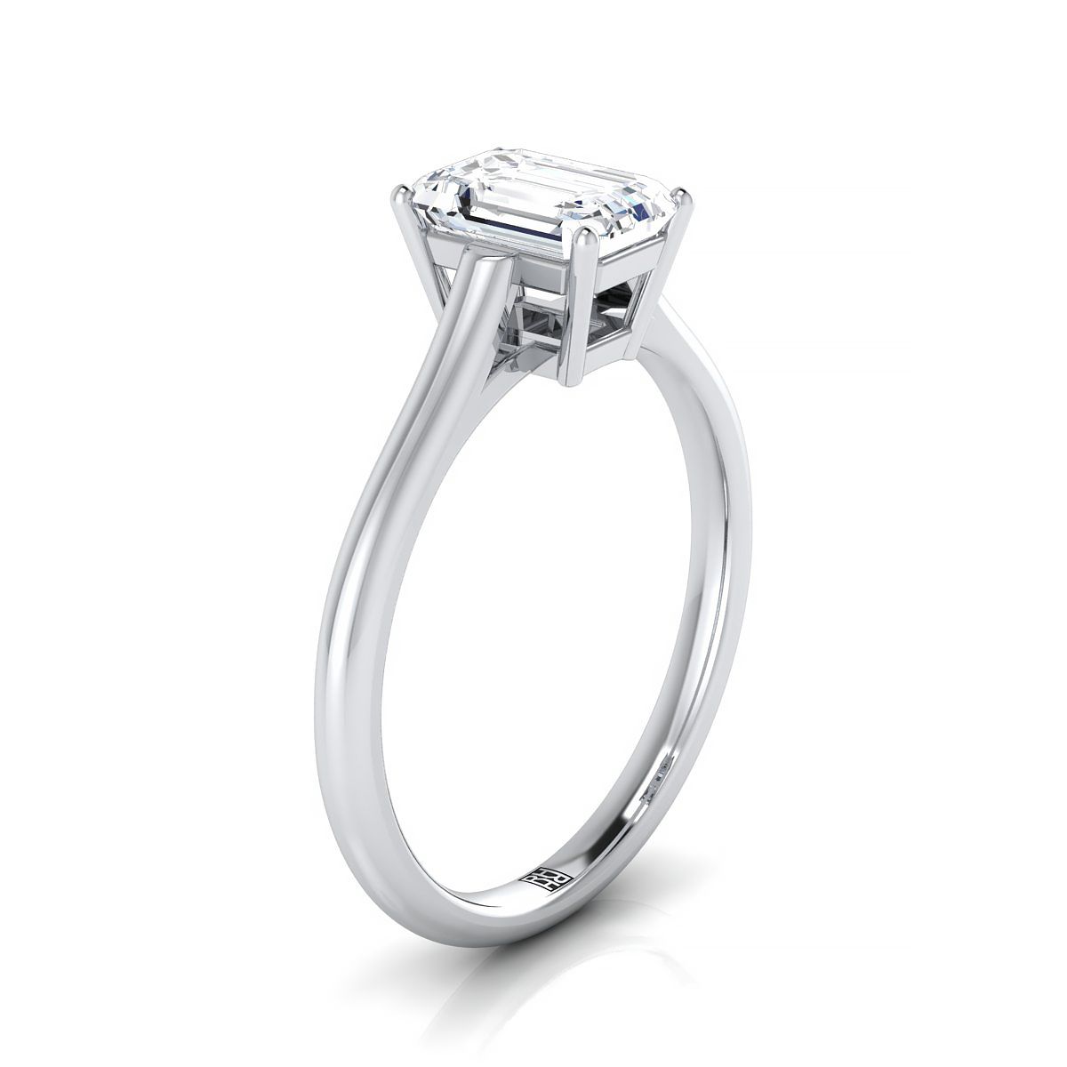Select Solitaire Cut styling on The Ellie emerald engagement ring setting | RockHer