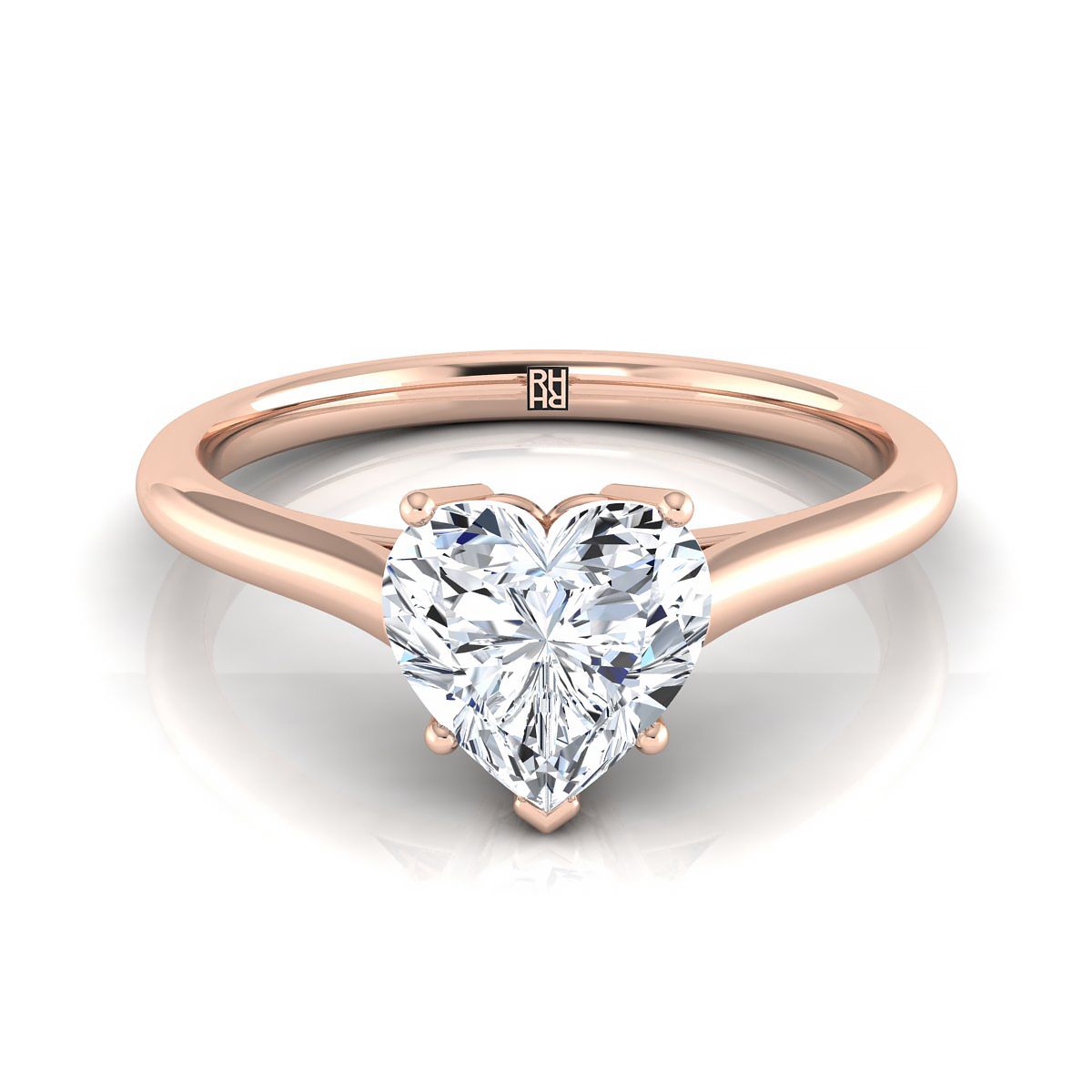The Ellie heart engagement ring setting in 14K Rose Gold | RockHer