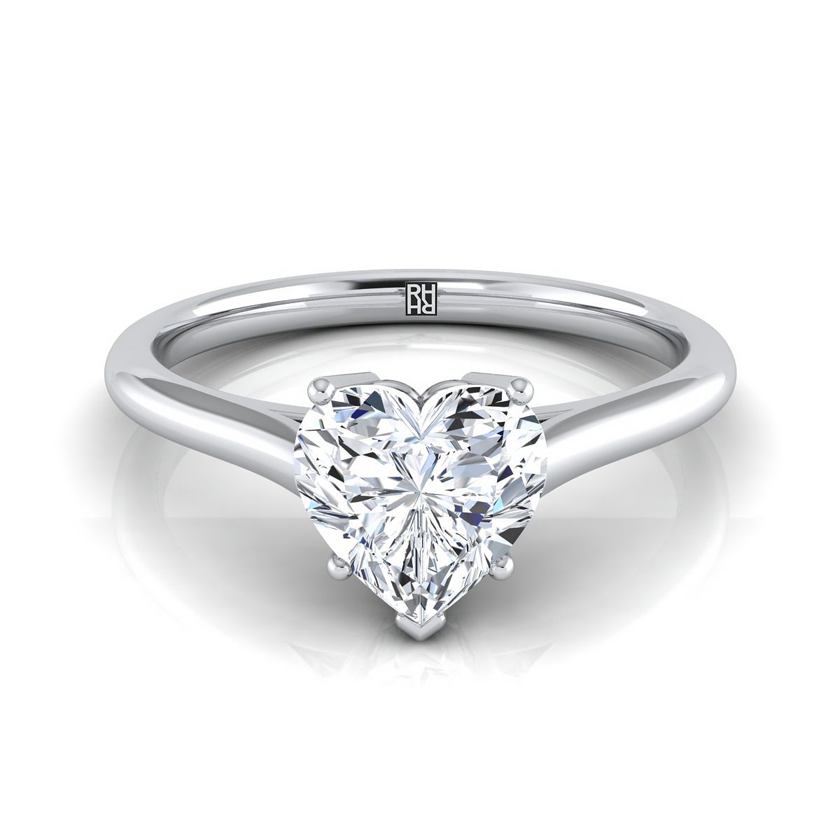 The Ellie heart engagement ring setting in Platinum | RockHer
