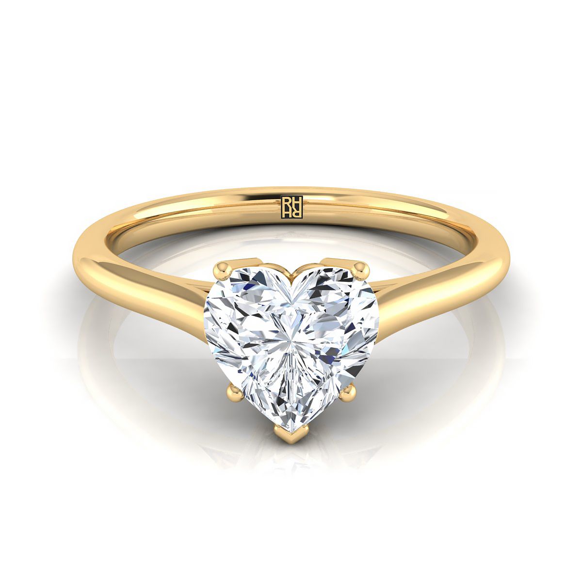 The Ellie heart engagement ring setting in 18K Yellow Gold | RockHer