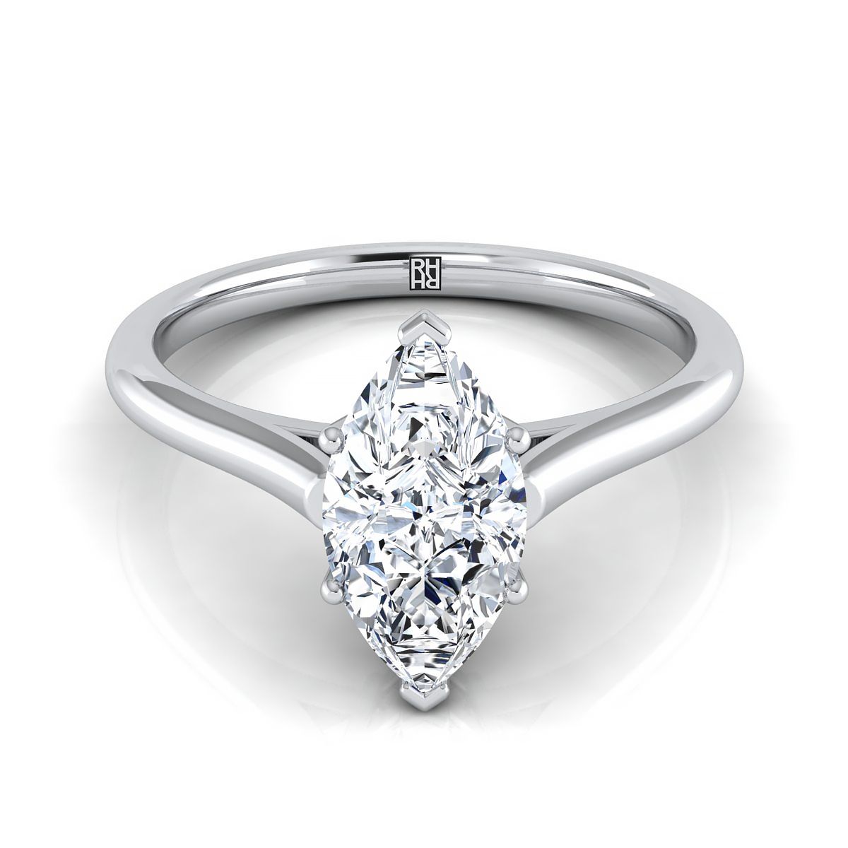 The Ellie marquise engagement ring setting in Platinum | RockHer