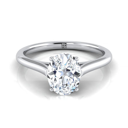 Ellie Select Solitaire Oval Lab Diamond Engagement Ring in 18K White Gold | RockHer