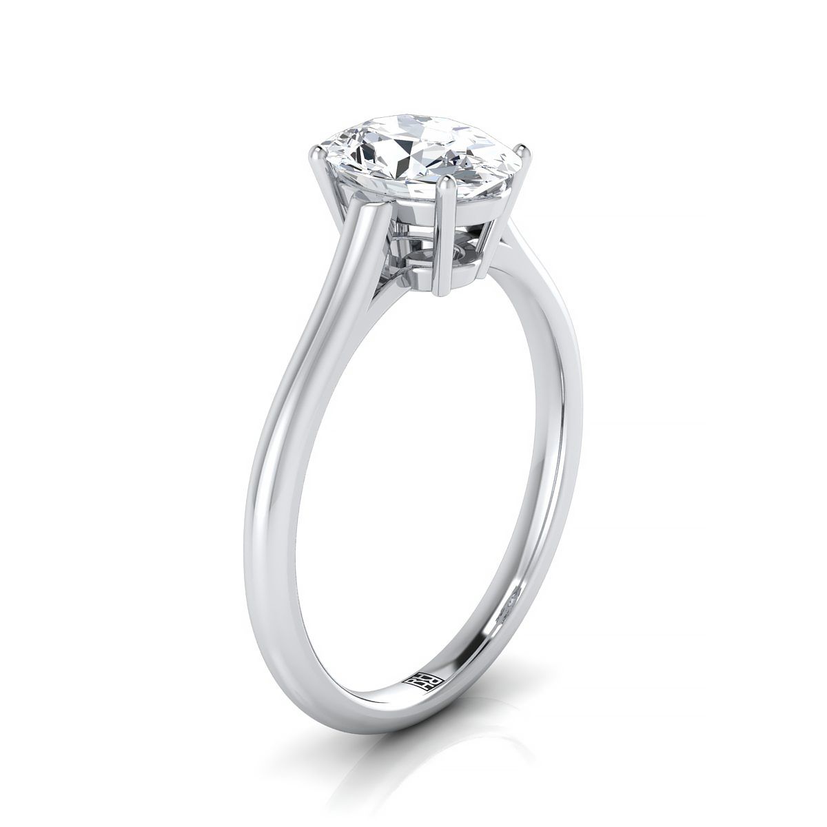 Made to order: The Ellie oval engagement ring setting in Platinum | RockHer