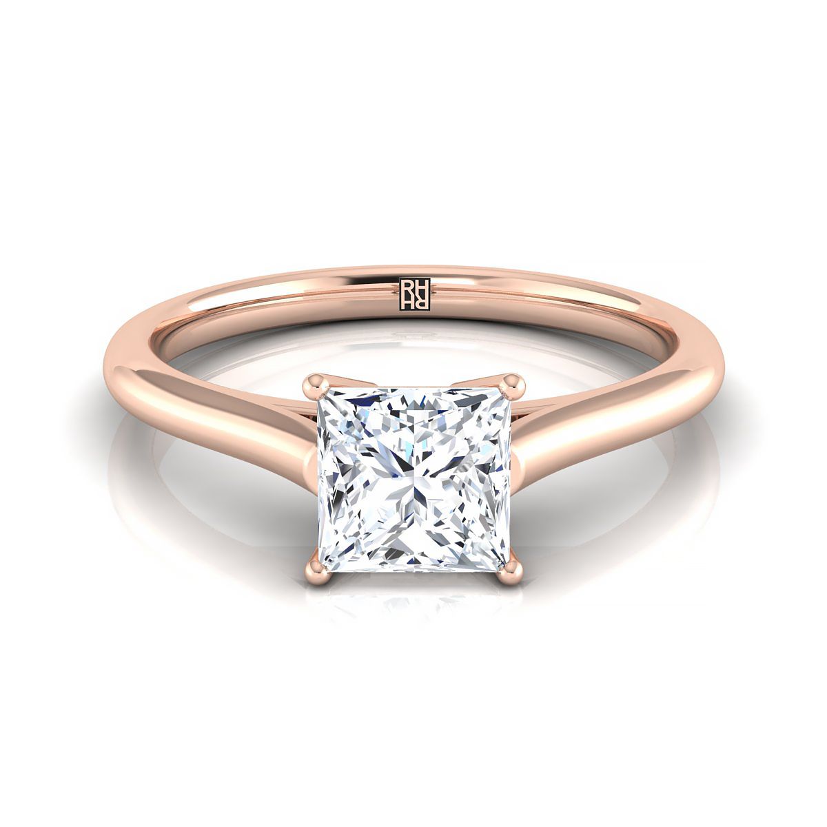 The Ellie princess engagement ring setting in 14K Rose Gold | RockHer