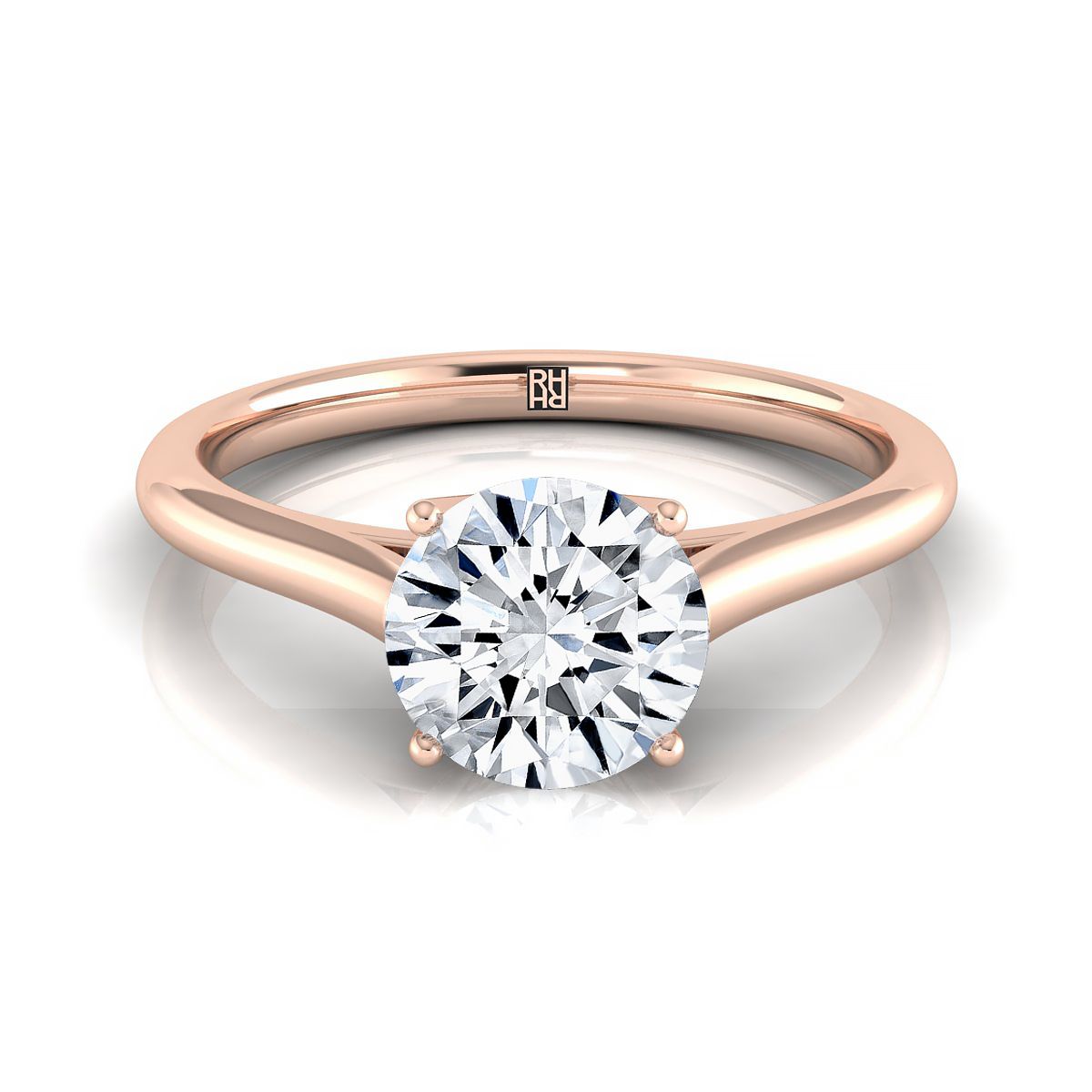 The Ellie round engagement ring setting in 14K Rose Gold | RockHer