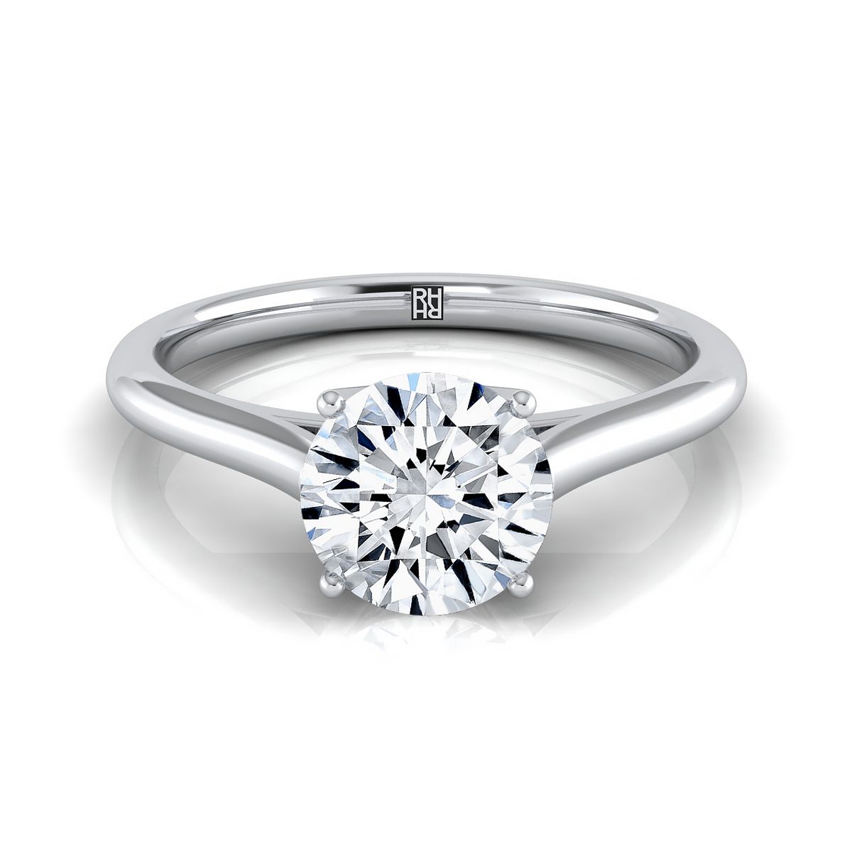 The Ellie round engagement ring setting in Platinum | RockHer
