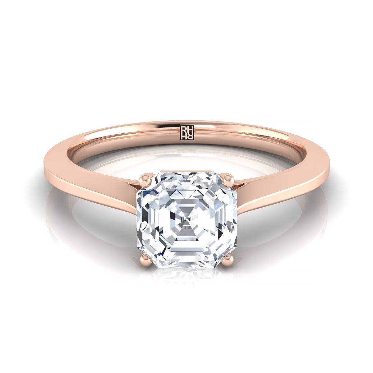 The Elena asscher engagement ring setting in 14K Rose Gold | RockHer