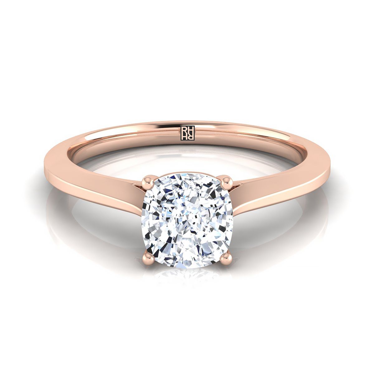 The Elena cushion engagement ring setting in 14K Rose Gold | RockHer