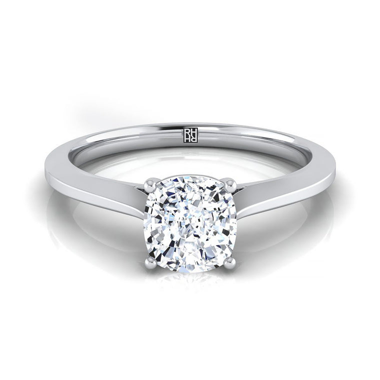 The Elena Select Solitaire Cushion Cut Lab Diamond Engagement Ring in Platinum