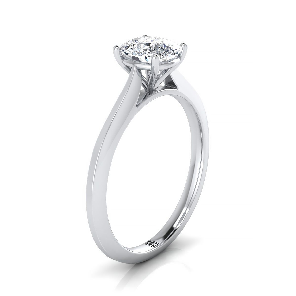 Select Solitaire Cut styling on The Elena cushion engagement ring setting | RockHer