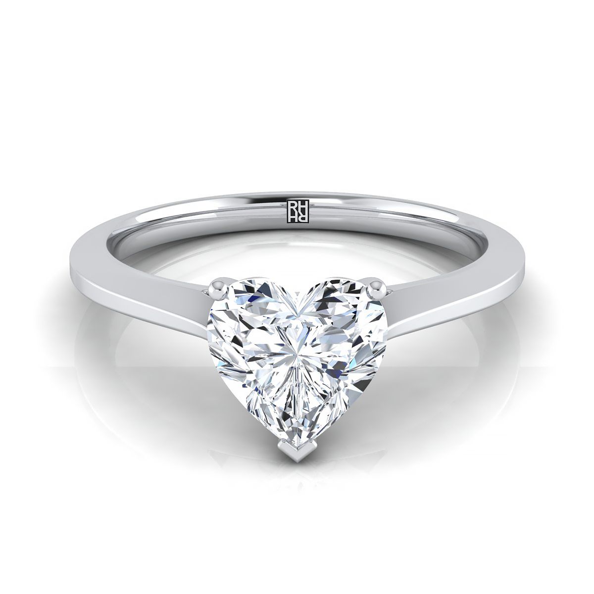 The Elena heart engagement ring setting in Platinum | RockHer