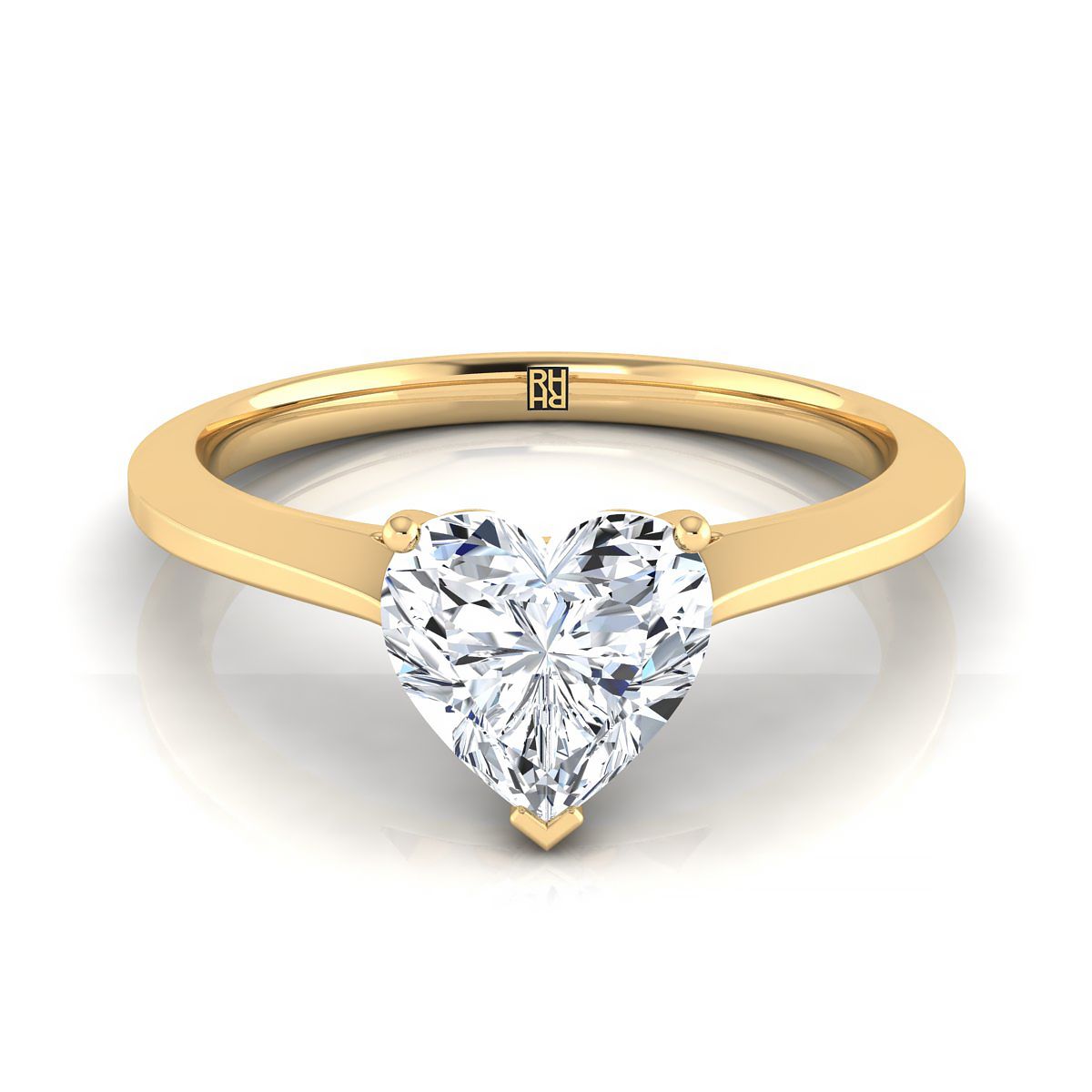 The Elena heart engagement ring setting in 18K Yellow Gold | RockHer