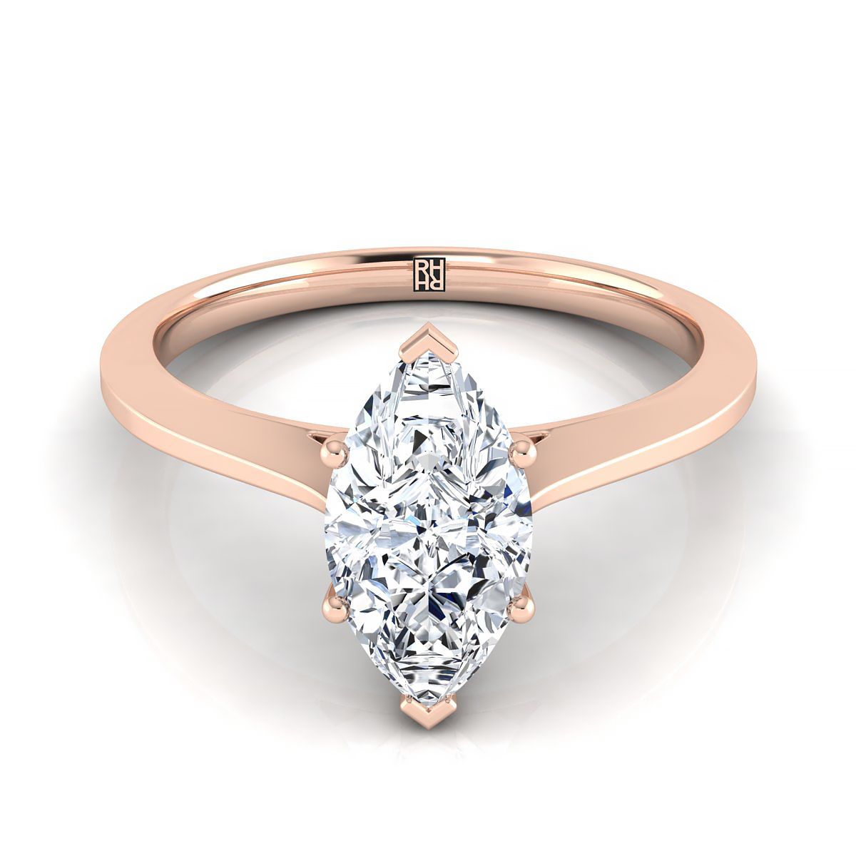 The Elena marquise engagement ring setting in 14K Rose Gold | RockHer