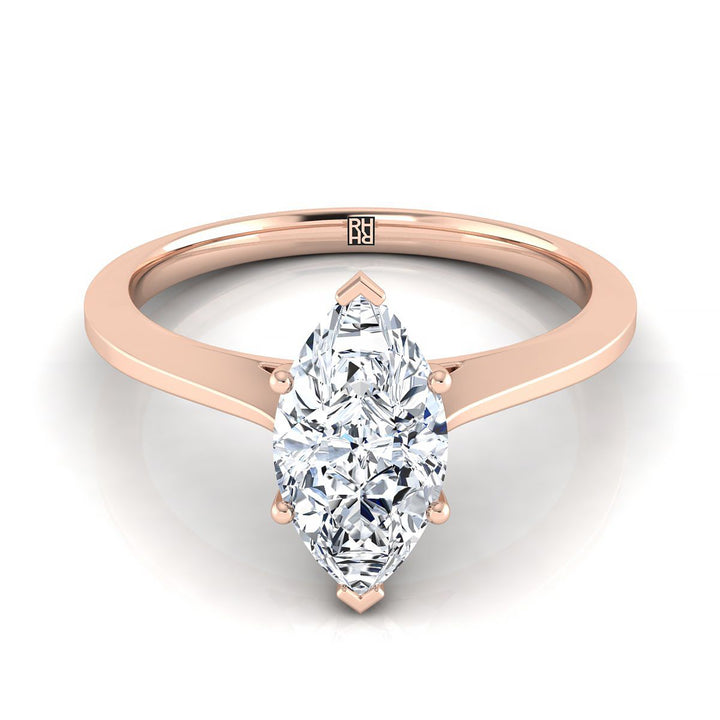 The Elena Select Solitaire Engagement Ring with Lab Diamond in 14K Rose Gold - view 1