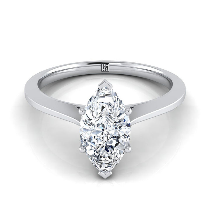 The Elena Select Solitaire Engagement Ring with Lab Diamond in 18K White Gold - view 1
