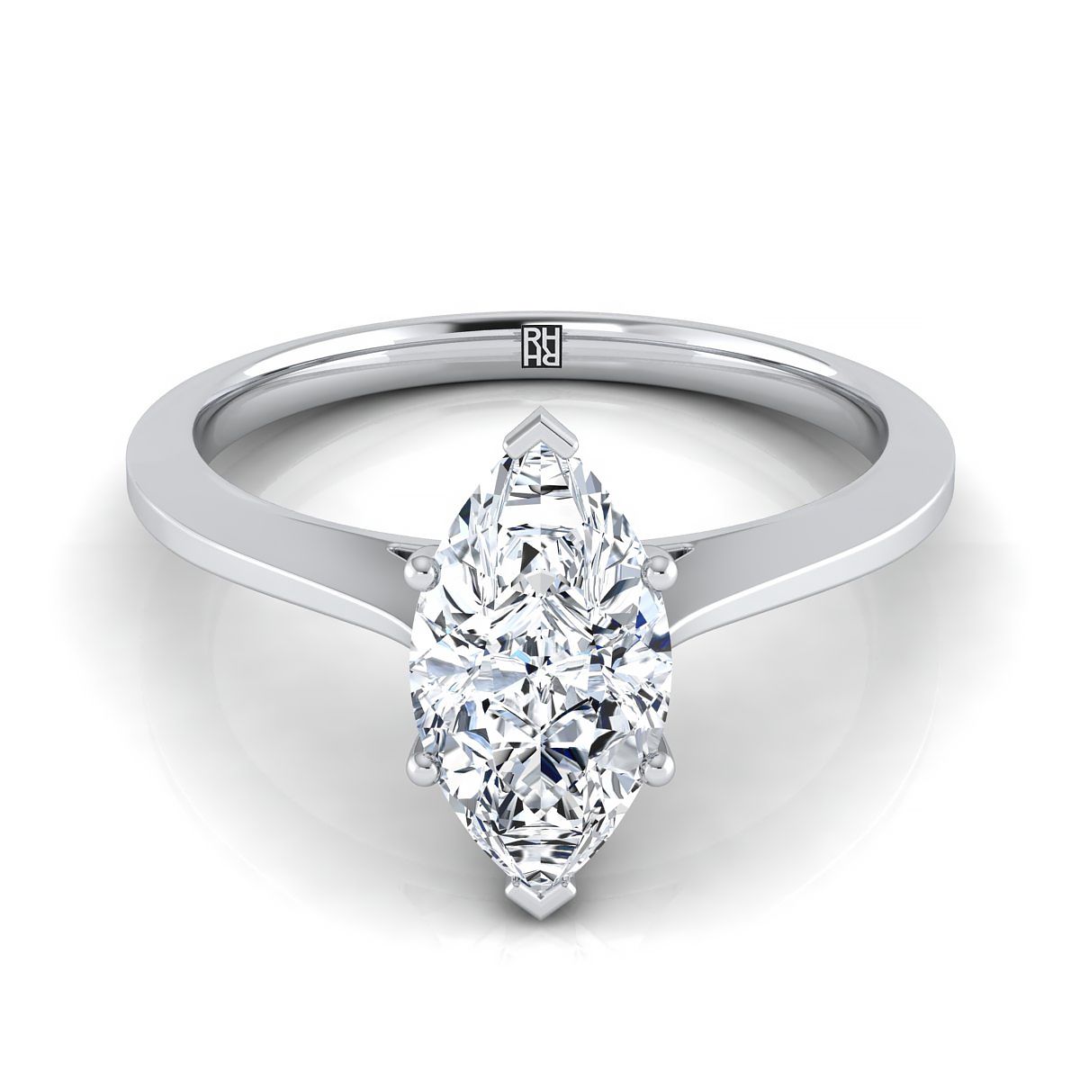 The Elena marquise engagement ring setting in Platinum | RockHer