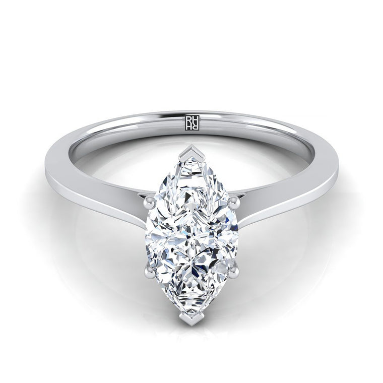 The Elena Select Solitaire Marquise Lab Diamond Engagement Ring in Platinum
