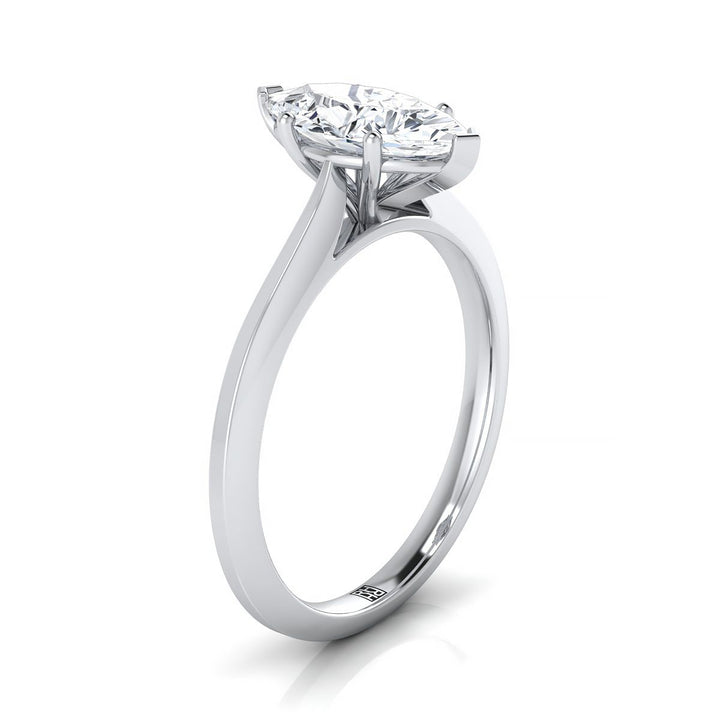 The Elena Select Solitaire Engagement Ring with Lab Diamond in 18K White Gold - view 2