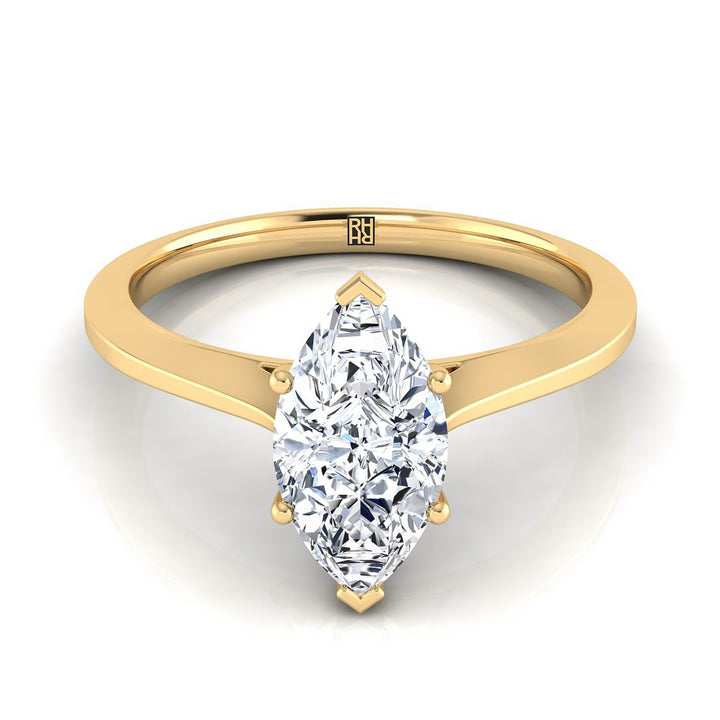 The Elena Select Solitaire Engagement Ring with Lab Diamond in 18K Yellow Gold - view 1