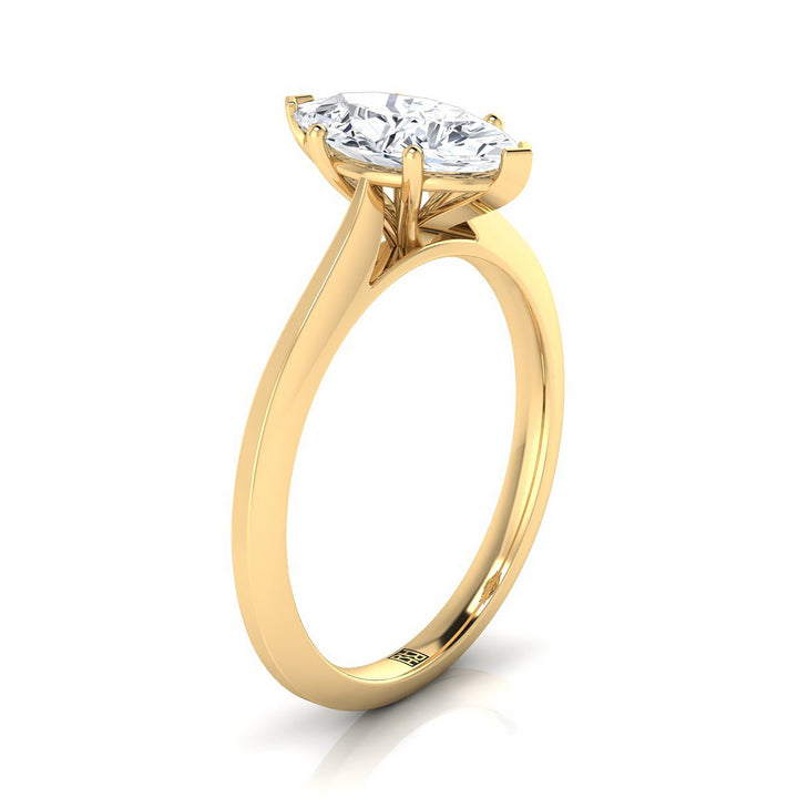 The Elena Select Solitaire Engagement Ring with Lab Diamond in 18K Yellow Gold - view 2