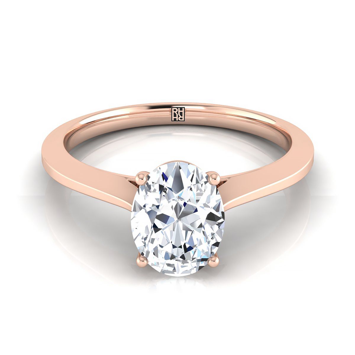 The Elena oval engagement ring setting in 14K Rose Gold | RockHer