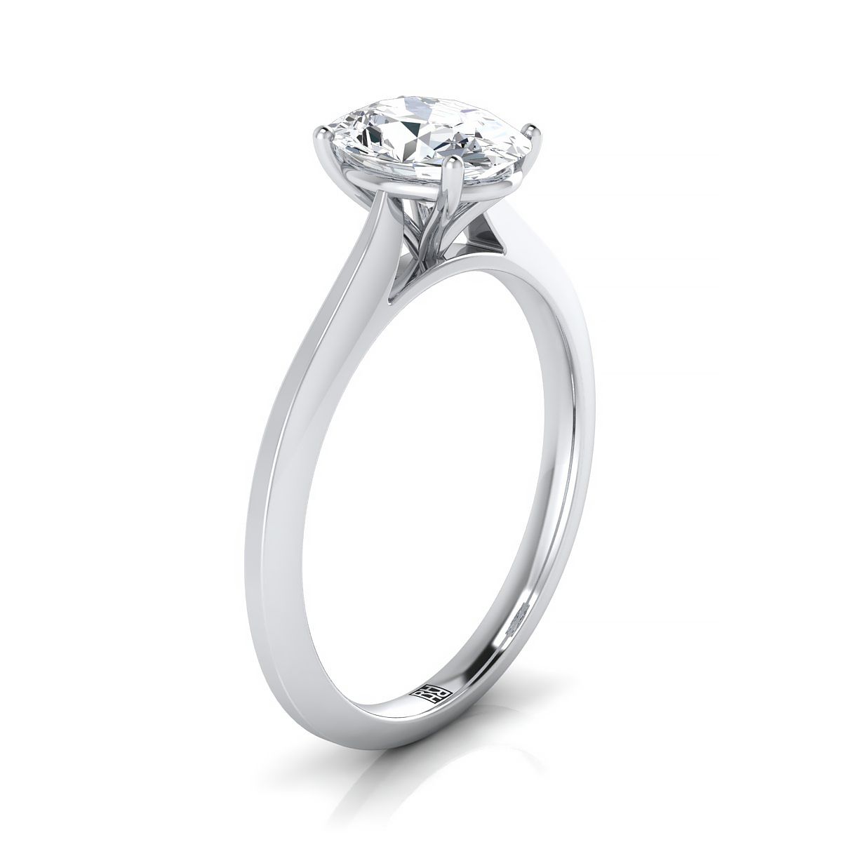 Made to order: The Elena oval engagement ring setting in 18K White Gold | RockHer