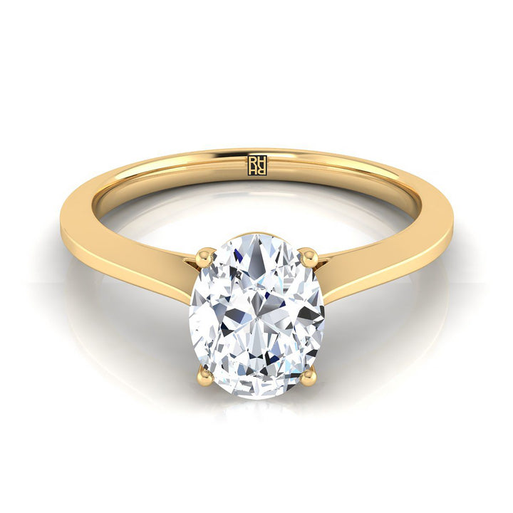 Elena Select Solitaire Oval Lab Diamond Engagement Ring in 18K Yellow Gold | RockHer
