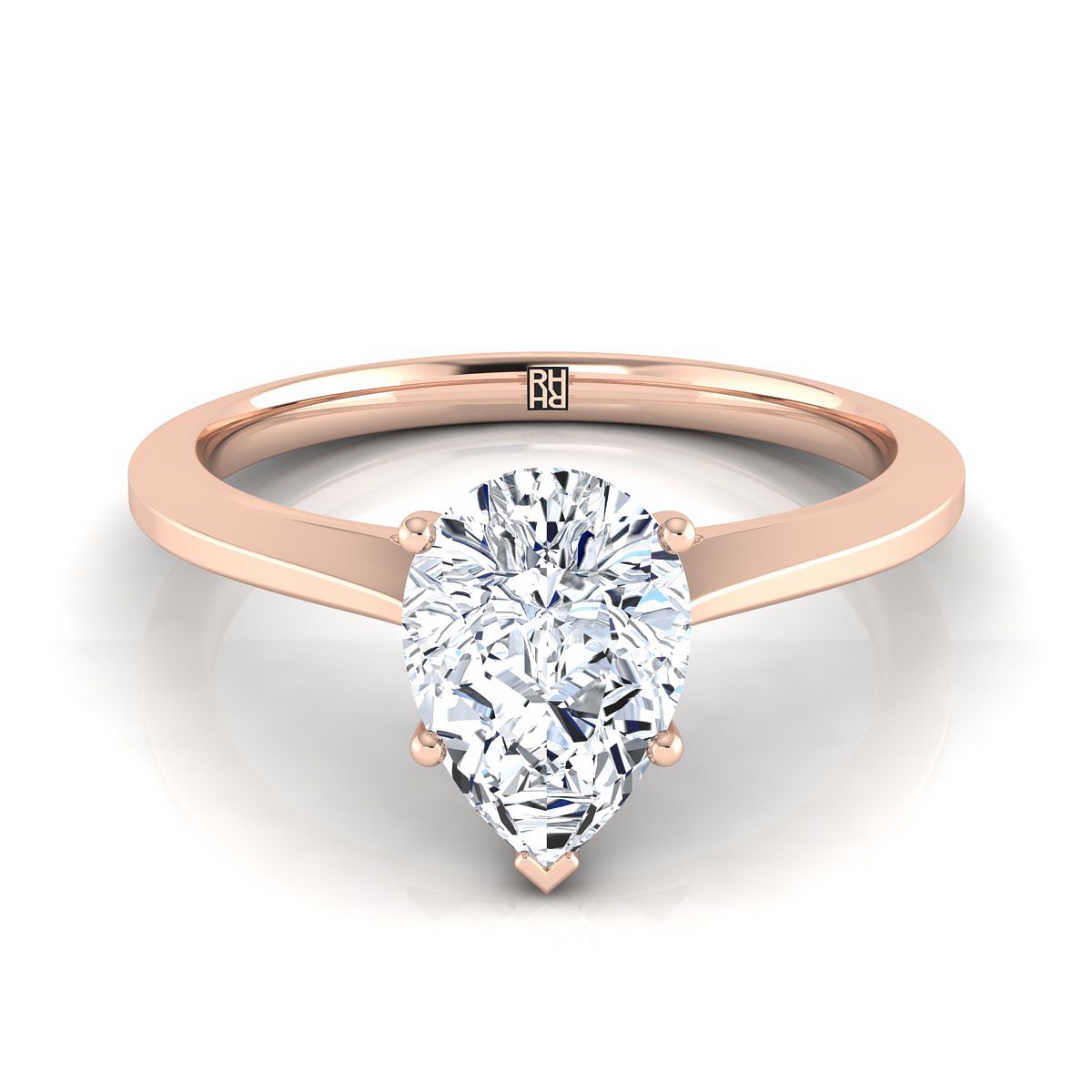 The Elena pear engagement ring setting in 14K Rose Gold | RockHer