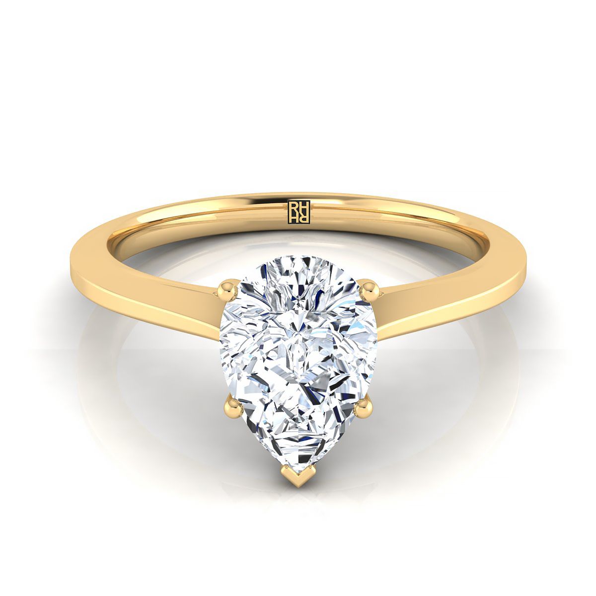 The Elena pear engagement ring setting in 18K Yellow Gold | RockHer