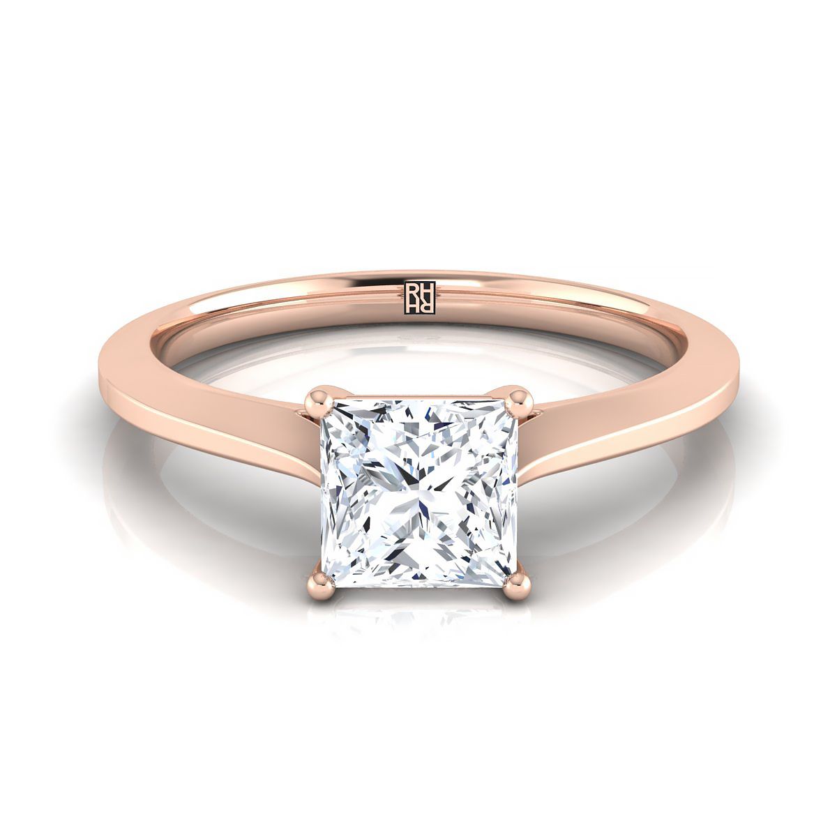 The Elena princess engagement ring setting in 14K Rose Gold | RockHer