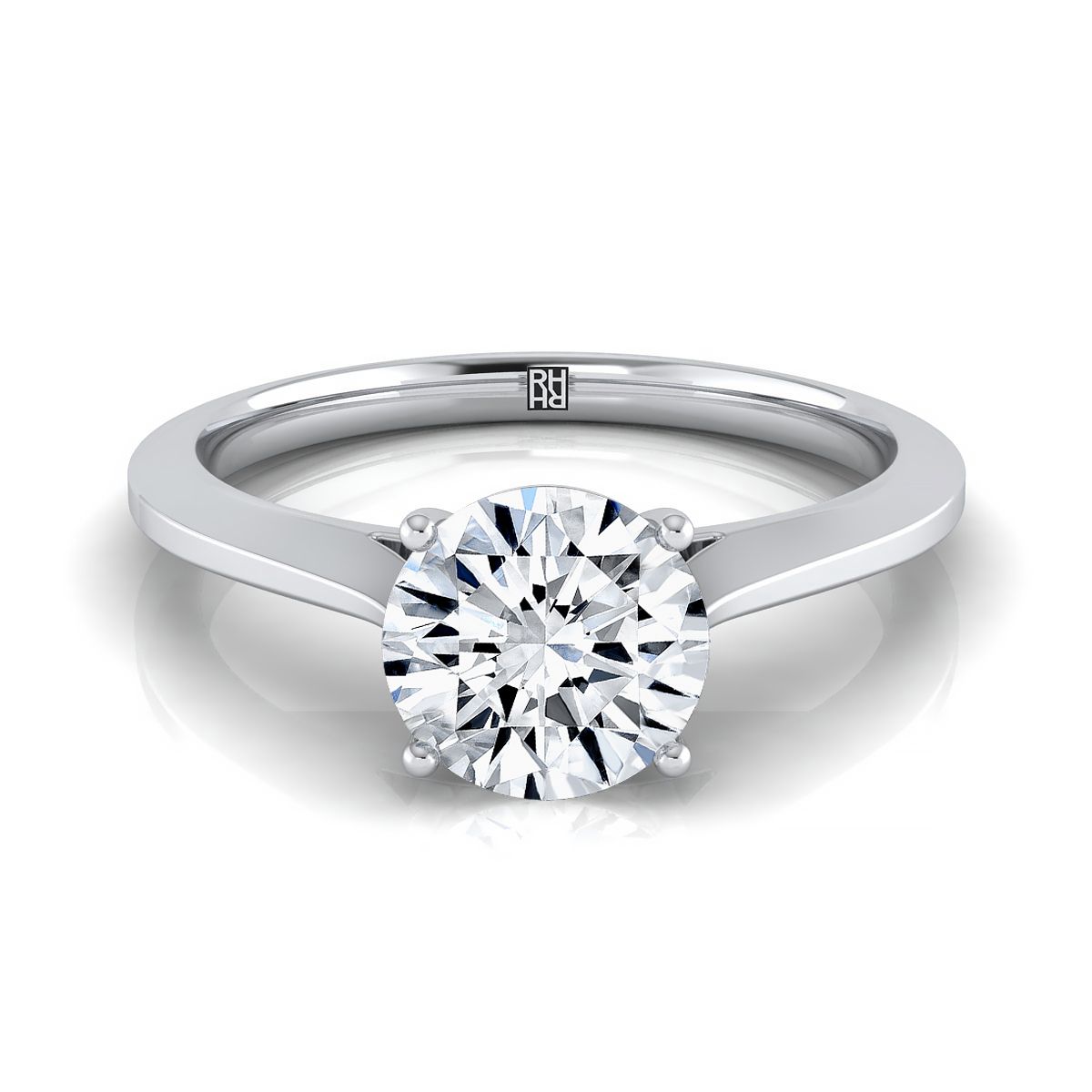 The Elena round engagement ring setting in Platinum | RockHer