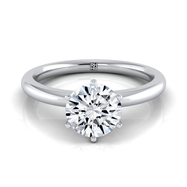 The Elettra Select Solitaire Round Lab Diamond Engagement Ring in 18K White Gold