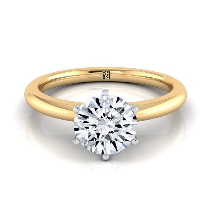 The Elsa Select Solitaire Engagement Ring with Lab Diamond in 18K Yellow Gold - view 1