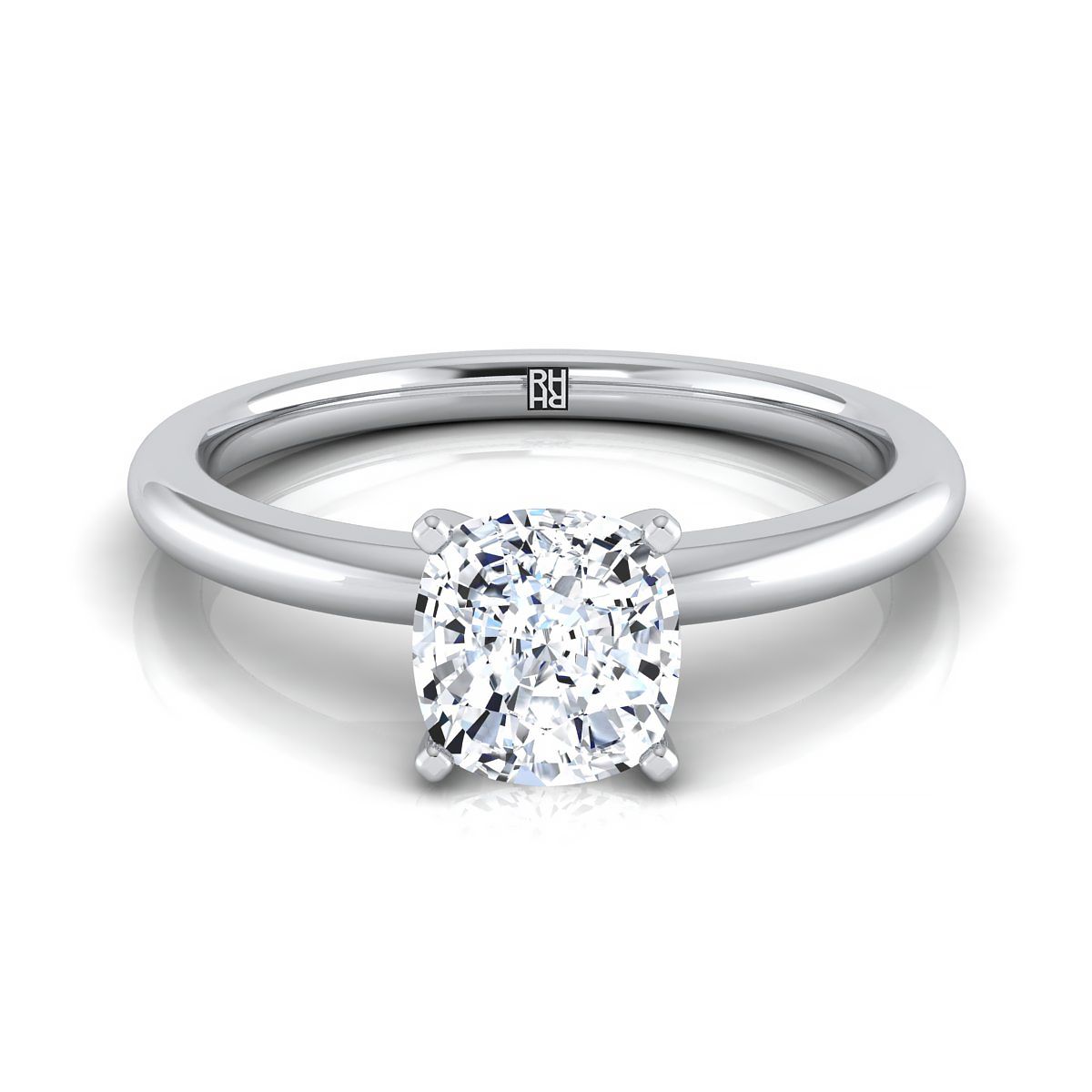 The Floria cushion engagement ring setting in Platinum | RockHer