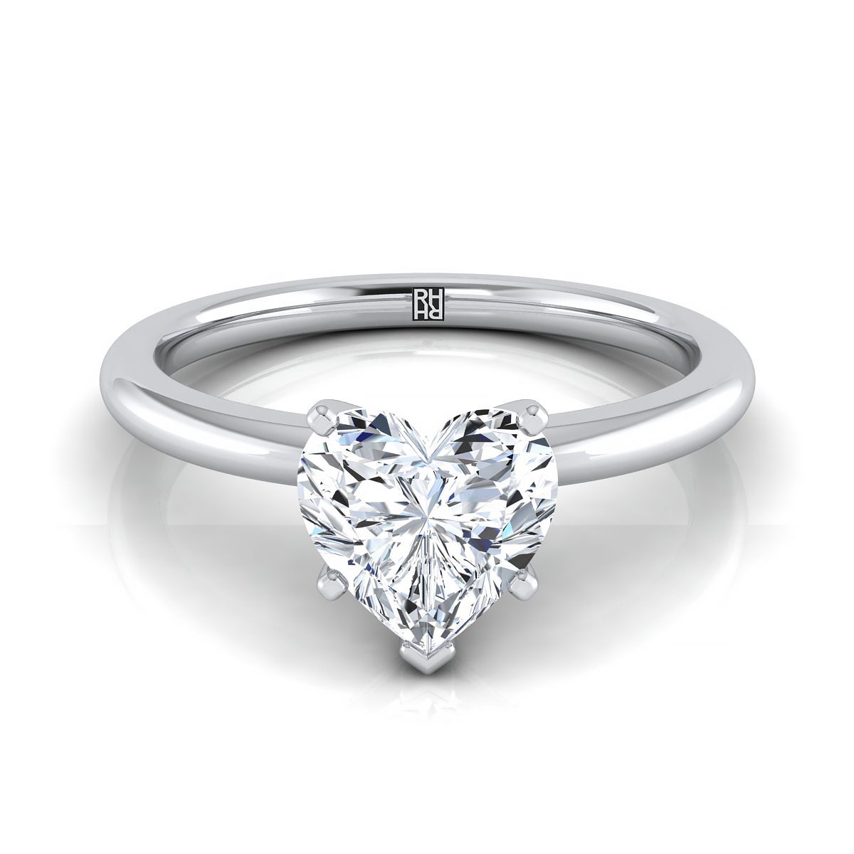 The Floria heart engagement ring setting in Platinum | RockHer