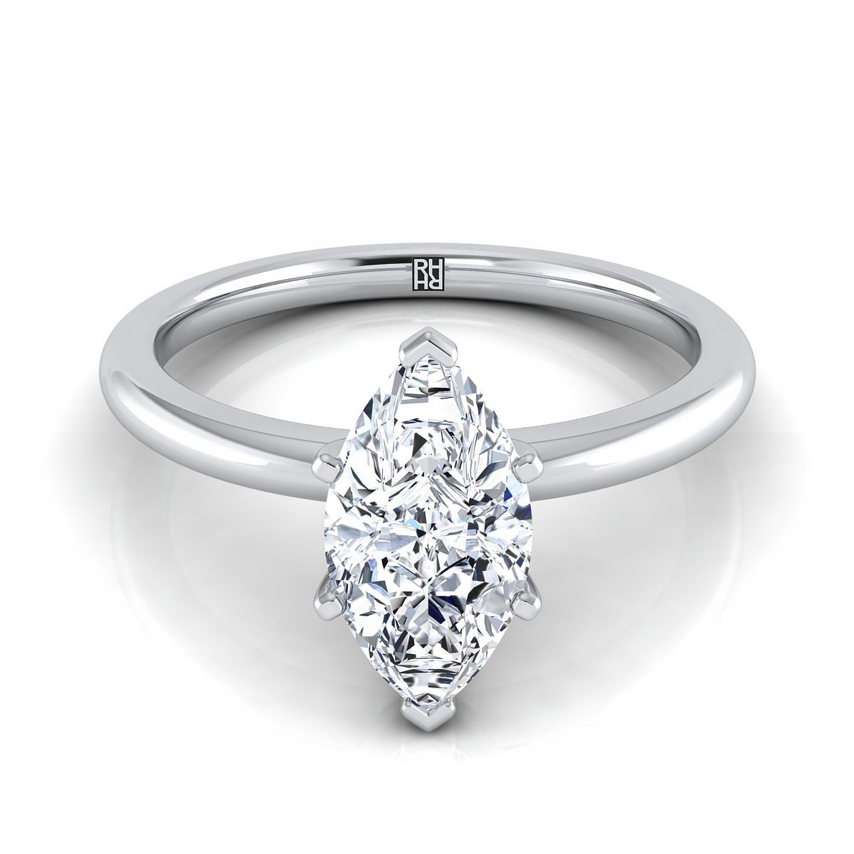 The Floria marquise engagement ring setting in Platinum | RockHer