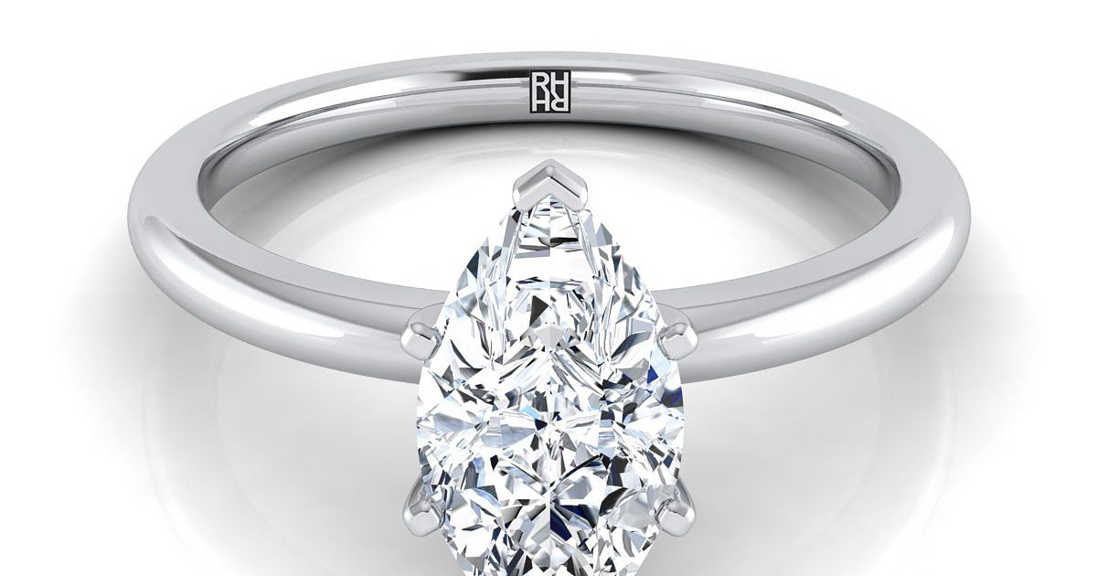 Floria Solitaire Marquise Platinum Engagement Ring | RockHer
