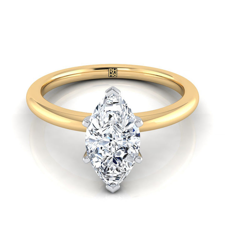 The Floria Select Solitaire Engagement Ring with Lab Diamond in 18K Yellow Gold - view 1