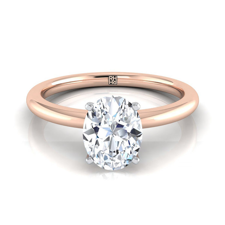 The Floria Select Solitaire Oval Lab Diamond Engagement Ring in 14K Rose Gold