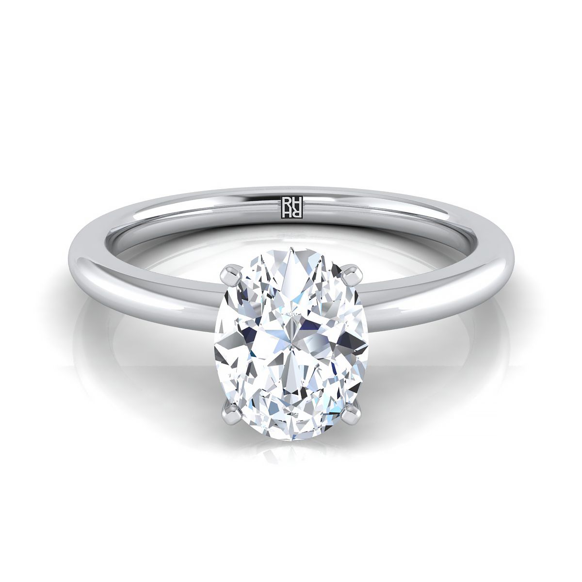 The Floria oval engagement ring setting in Platinum | RockHer